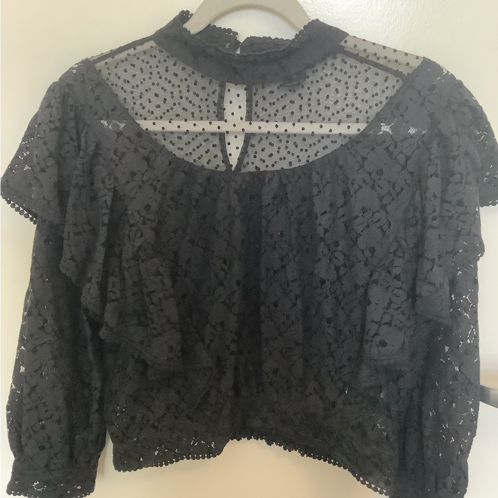 French connection Victorian style mesh blouse